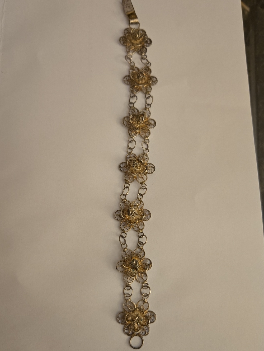 Gold-Tone Floral Filigree Bracelet - Elegant Women's Jewelry